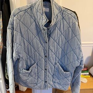Z Supply Quilted Denim Blue Jacket